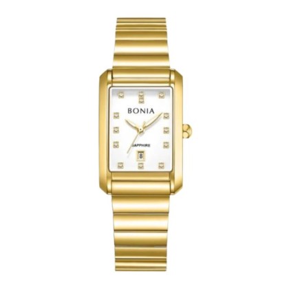 Bonia Elegance BNB10915-2217 White Dial Gold Stainless Steel Women Watch